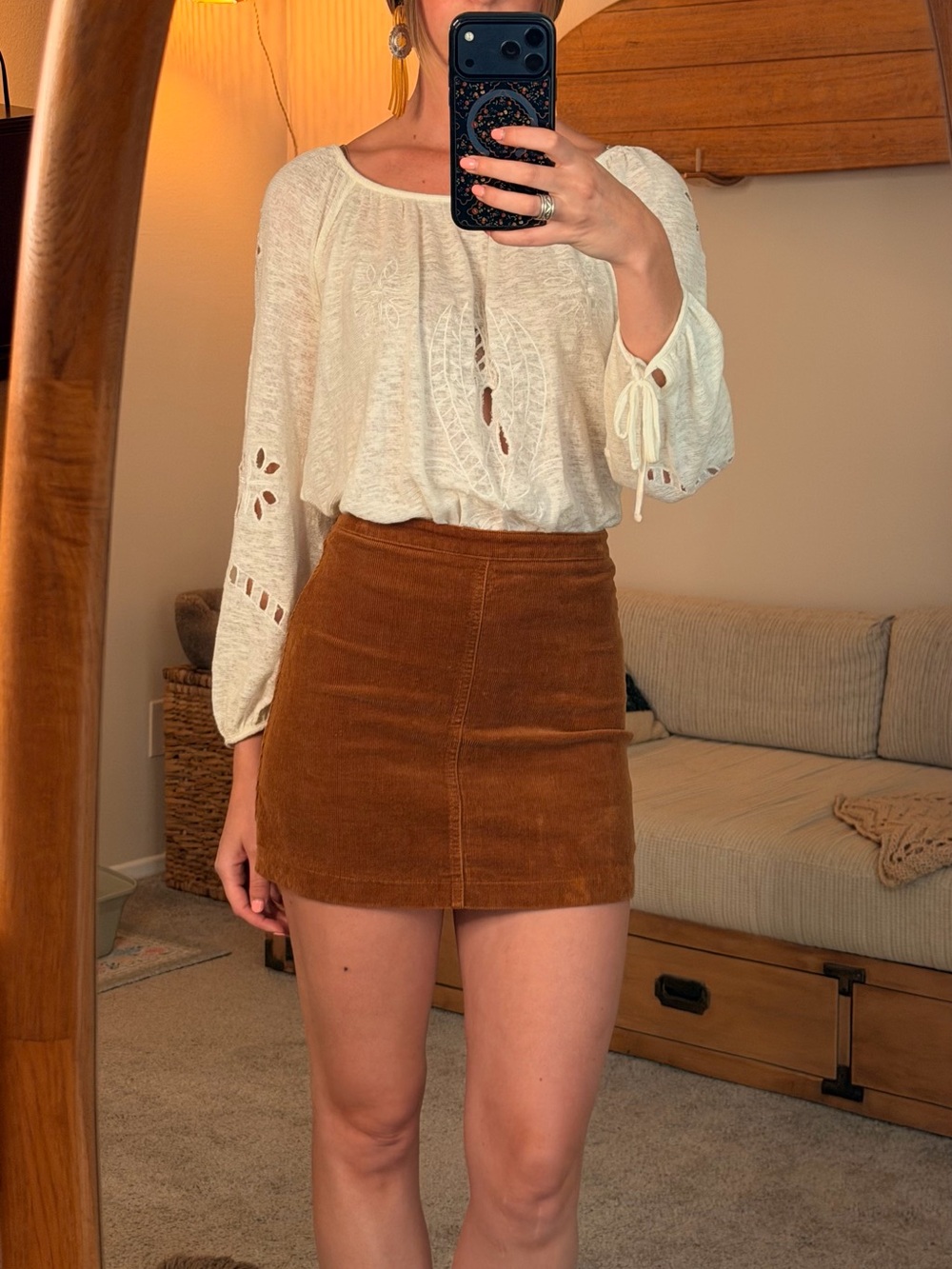 Urban Outfitters Corduroy Mini Skirt in Chestnut Brown Fall / Autumn Staple